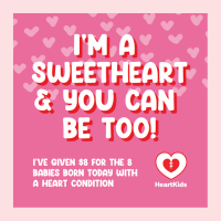 1080x1080 Social Media Tile for Sweethearts for HeartKids