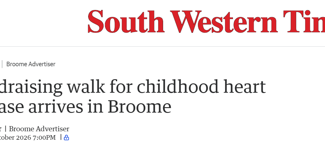Fundraising walk for childhood heart disease arrives in Broome